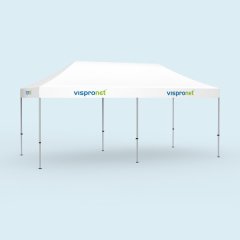 Pavillon pliant Basic 3x6 m, volant imprimé, sans parois de tente