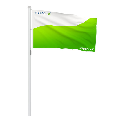 Drapeau à hisser format horizontal en matériau GREEN Plus